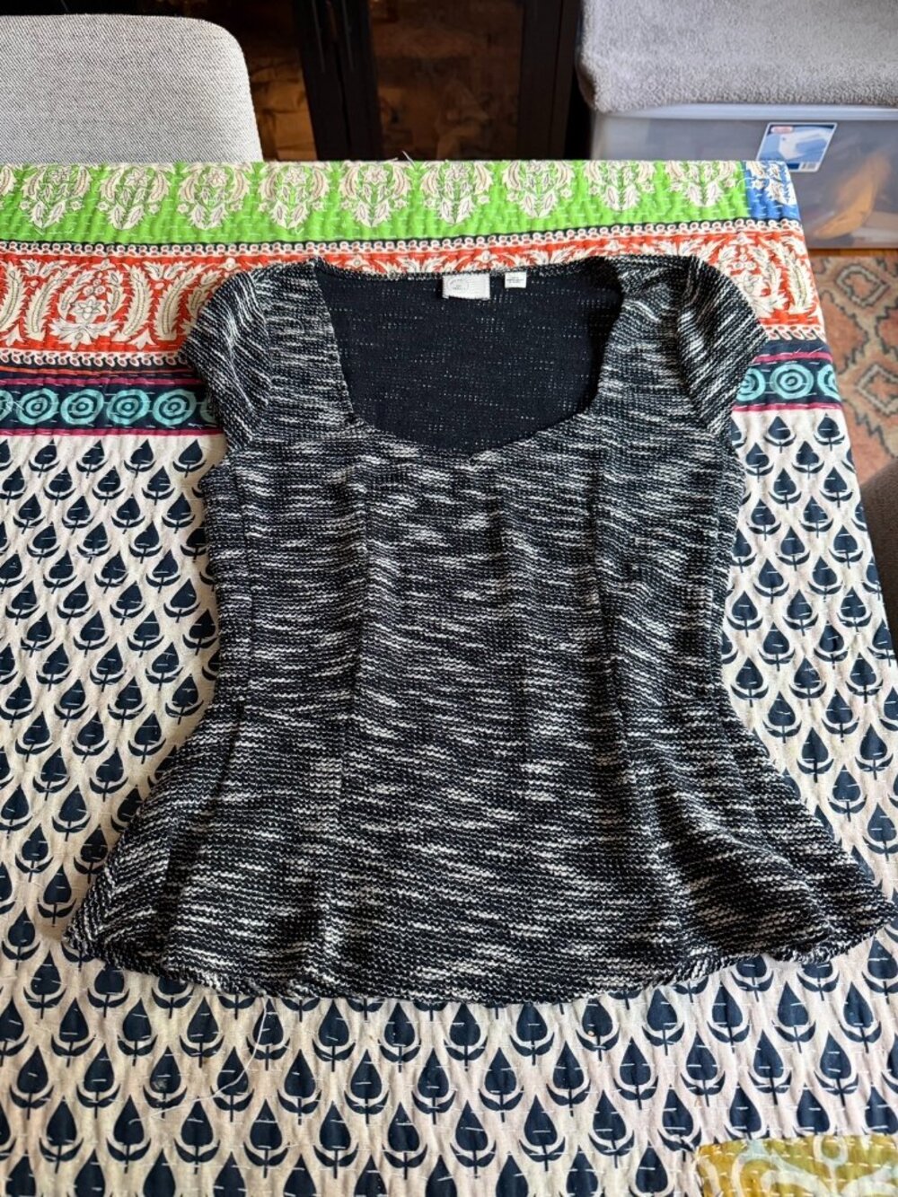 Anthropologie Black Peplum Top - XS